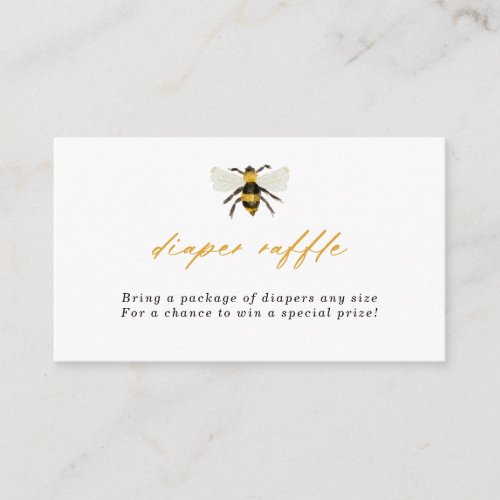 Elegant Bee and Honeycomb Diaper Raffle Enclosure Card