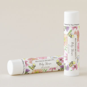 Elegant Bee and Wildflower Baby Shower Lip Balm