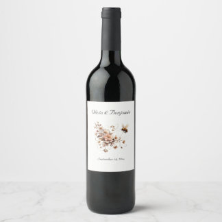 Elegant Bee & Floral Wedding Label Set