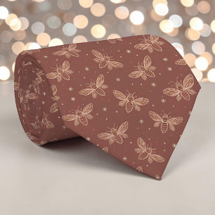 Elegant Bee Pattern Custom Necktie
