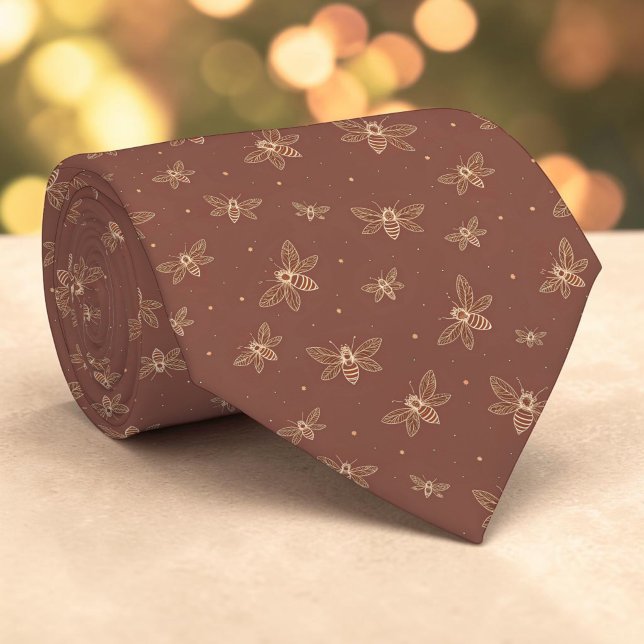 Elegant Bee Pattern Custom Necktie (Creator Uploaded)