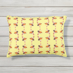 Elegant bee pattern Honey Bee's Outdoor Pillow