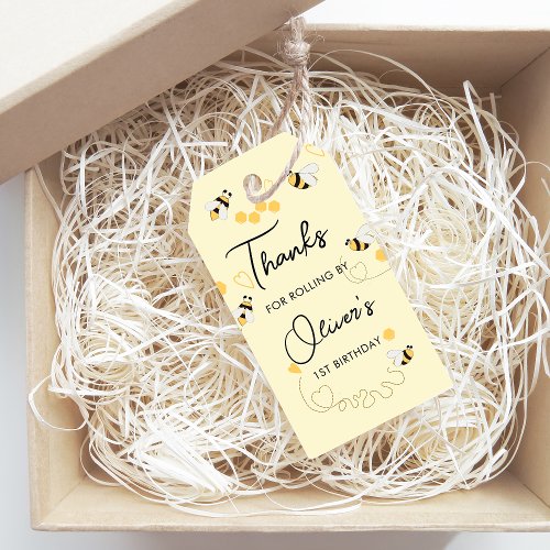 Elegant bee thank you for beeing here gift tags