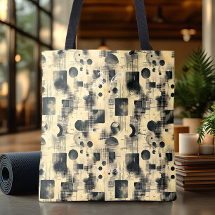 Elegant Beige Abstract Personalized Tote Bag