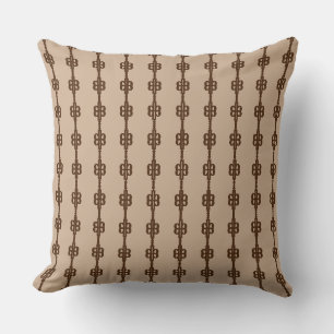 Elegant Beige and Brown Throw Pillow
