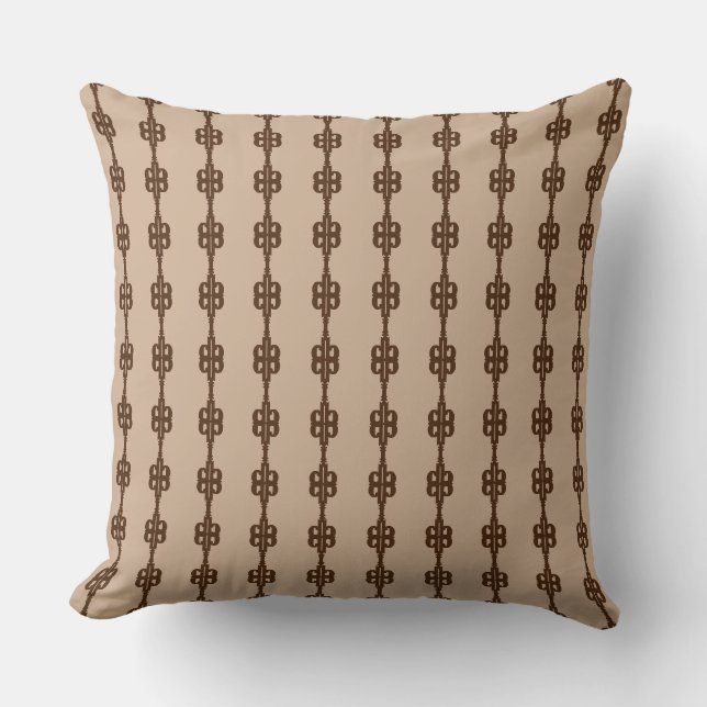 Elegant Beige and Brown Throw Pillow (Front)