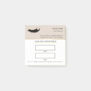 Elegant beige and gold Lash appointment Post-it Notes