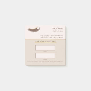 Elegant beige and gold Lash appointment Post-it Notes