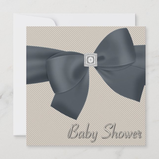 Elegant Beige Baby Shower Invitations (Front)