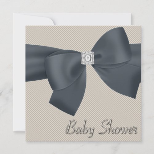 Elegant Beige Baby Shower Invitations