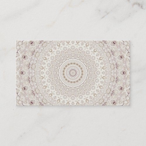 Elegant Beige Boho Medallion Design Business Card