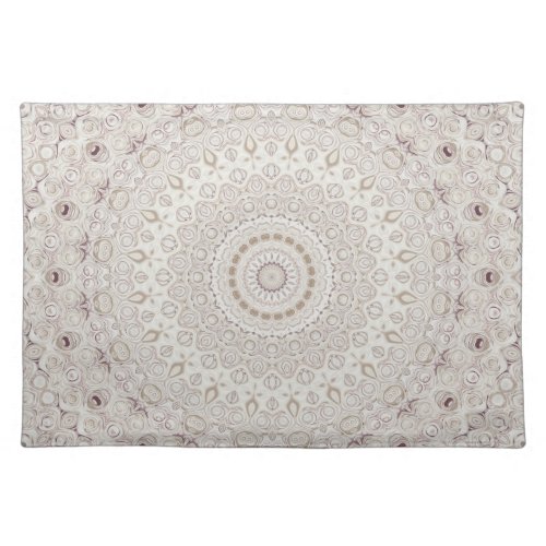 Elegant Beige Boho Medallion Design Cloth Placemat