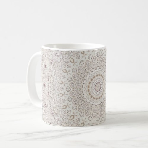 Elegant Beige Boho Medallion Design Coffee Mug
