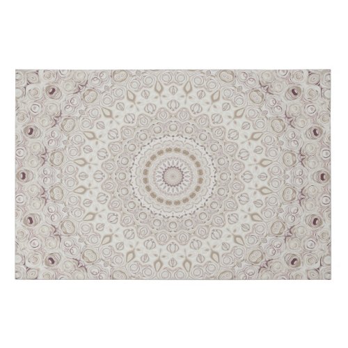 Elegant Beige Boho Medallion Design Faux Canvas Print