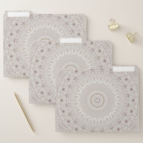 Elegant Beige Boho Medallion Design File Folder