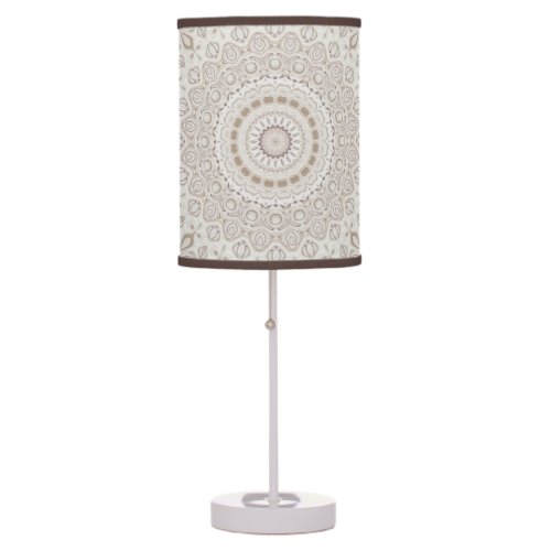 Elegant Beige Boho Medallion Design Table Lamp