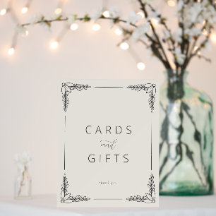 Elegant Beige Botanical Gratitude Sign