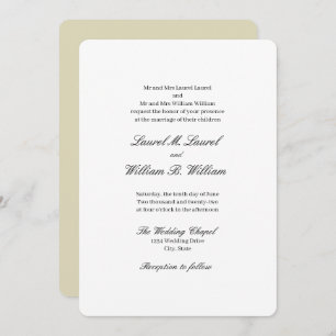 Elegant Beige Both Parents Wedding Invitation