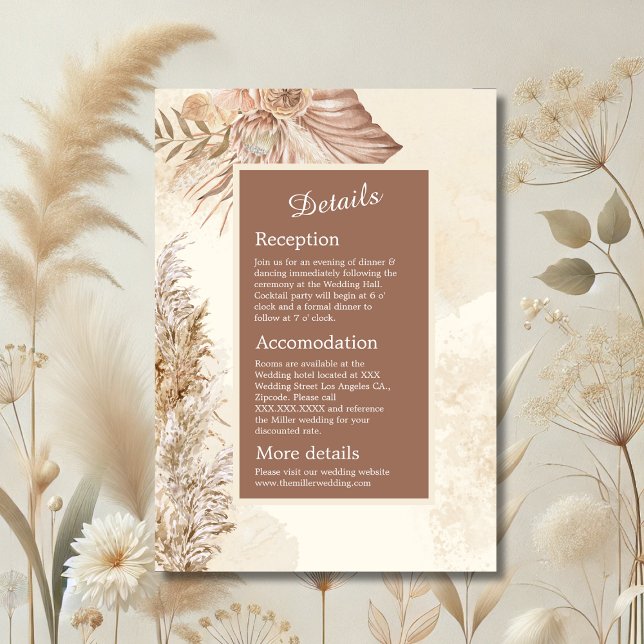 Elegant beige & brown Boho Neutral Wedding Enclosure Card (Creator Uploaded)