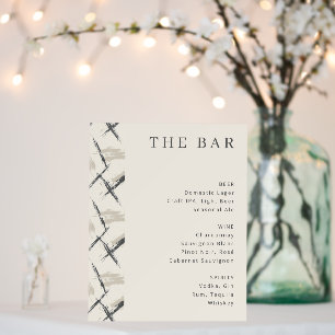 Elegant Beige Brushstroke Bar Menu Foam Board