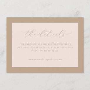 Elegant Beige Calligraphy Details Enclosure Card