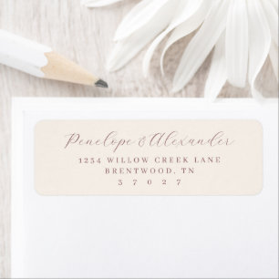 Elegant Beige Calligraphy Label