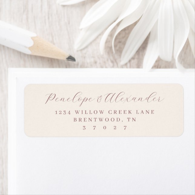 Elegant Beige Calligraphy Label (Insitu)