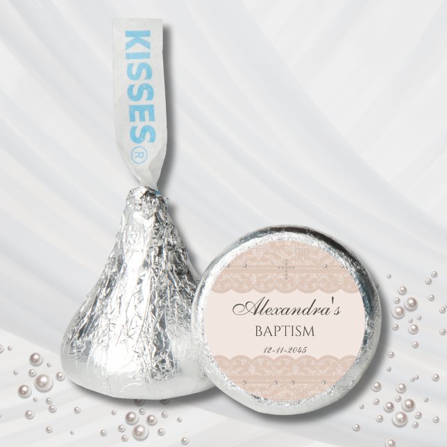 Elegant Beige Cross Christian Baptism Favor (Creator Uploaded)