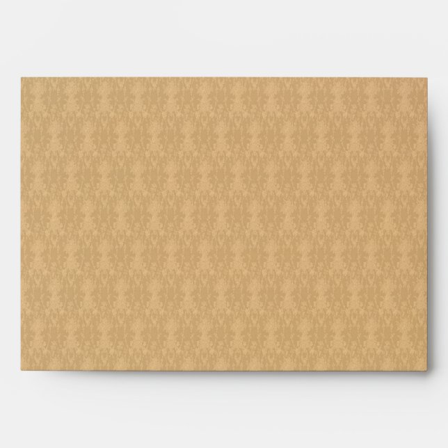 Elegant Beige Damask Pattern Envelope 5x7 (A7) (Front)