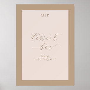 Elegant Beige Dessert Bar Sign Holder
