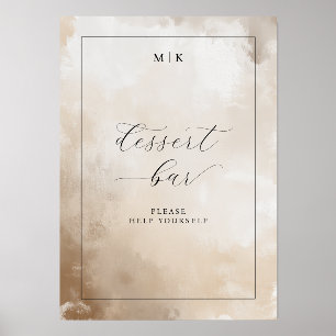 Elegant Beige Dessert Bar Sign Holder