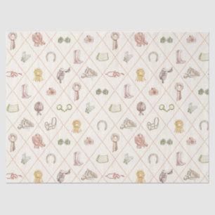 Elegant Beige Equestrian Diamond Pattern Tissue Paper