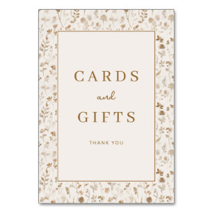 Elegant Beige Floral Gratitude Card