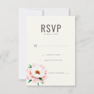 Elegant Beige Floral RSVP Card
