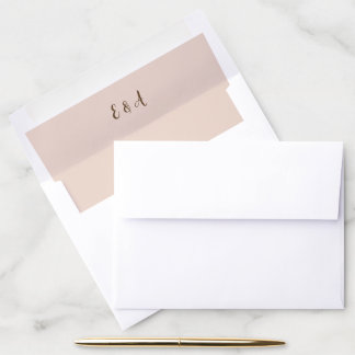 Elegant Beige Floral Wedding Envelope Liner
