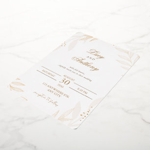 Elegant Beige Floral Wedding Invitation Template