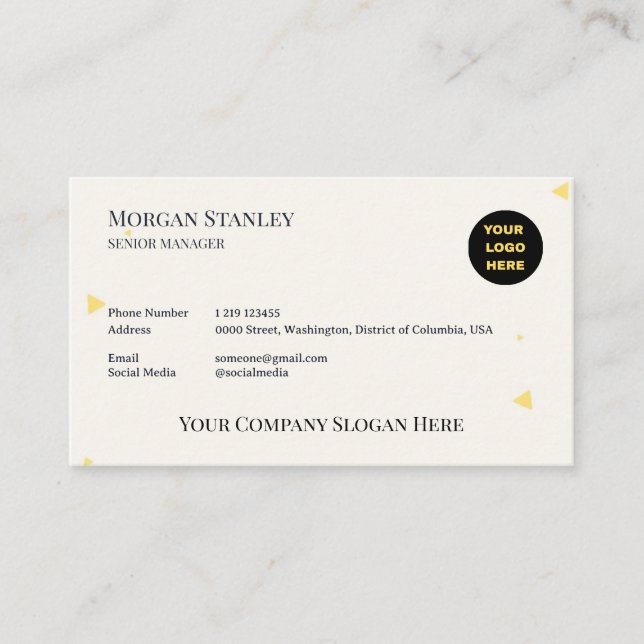 Elegant Beige Gold Embossed Minimalist Business Card (Front)