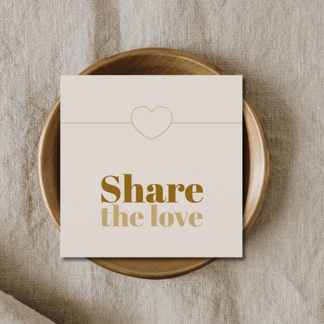 Elegant Beige Golden Heart Icon Line  Referral Card (Creator Uploaded)