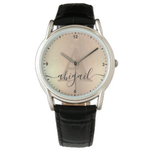 Elegant Beige Golden Ombre Glitter Rain Sparkle  Watch