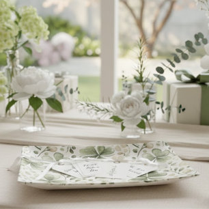 Elegant Beige & Green Shamrocks Ring Trinket Tray