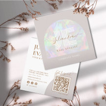 Elegant Beige Holographic Beauty