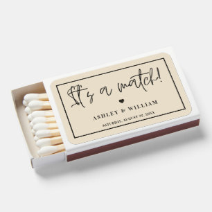 Elegant Beige It's A Match Wedding Matchboxes