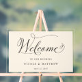 Elegant Beige Ivory Wedding Welcome Acrylic Sign | Zazzle