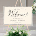Elegant Beige Ivory Wedding Welcome Acrylic Sign | Zazzle