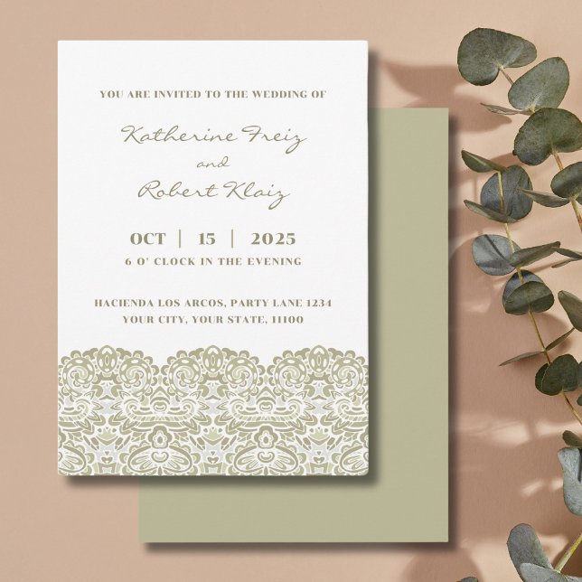 ELEGANT BEIGE LACE INVITATION (Creator Uploaded)