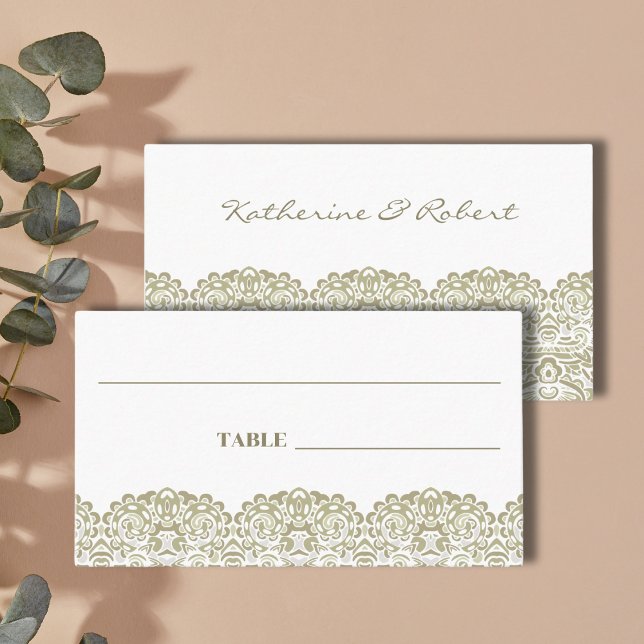 Elegant Beige lace Place Card (Creator Uploaded)