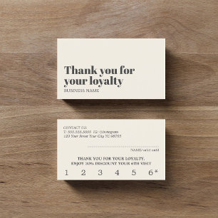 Elegant Beige Light Grey  Beauty Bold Salon Loyalty Card