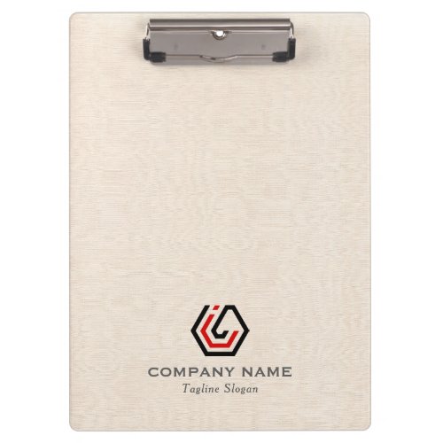 Elegant Beige Linen  stand in logo Clipboard