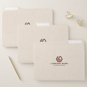 Elegant Beige Linen & stand in logo File Folder