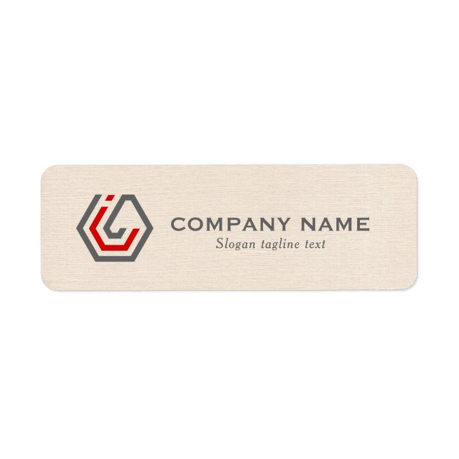 Elegant Beige Linen & stand in logo Label (Front)